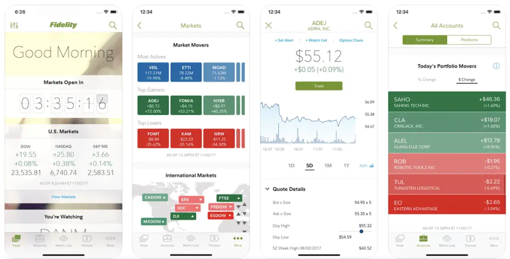 fidelity mobile app screenshots