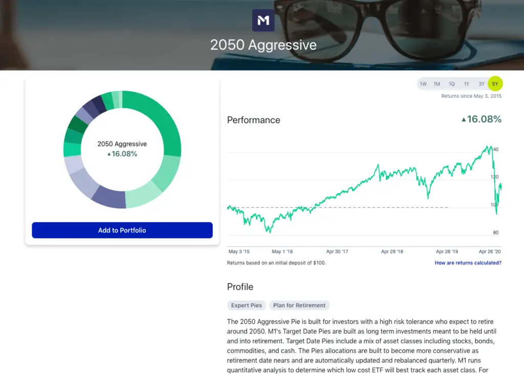 m1 expert pies target date fund screenshot