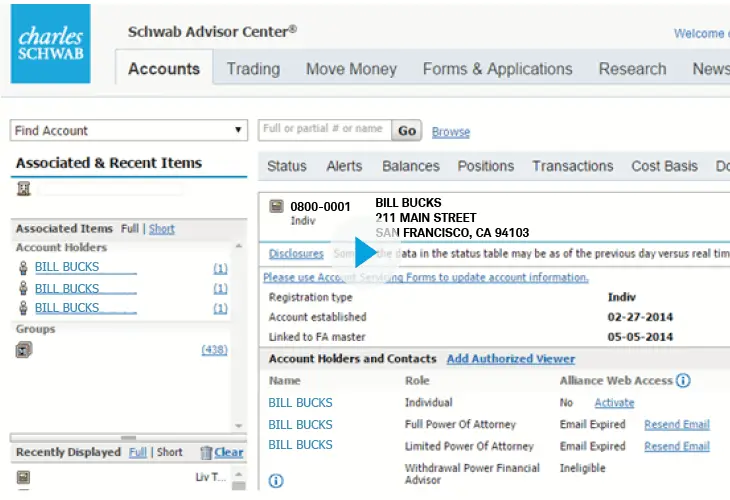 charles schwab desktop interface screenshot 1