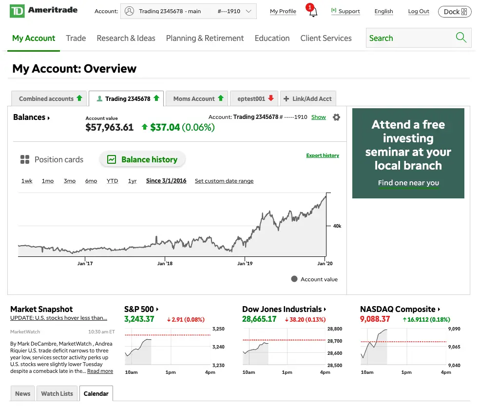 td ameritrade user interface