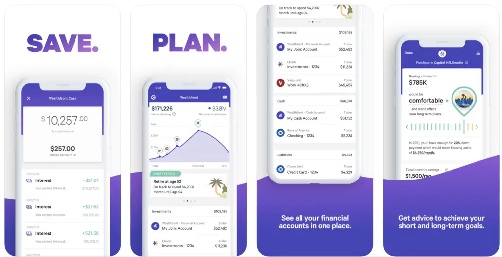 wealthfront mobile app screenshots