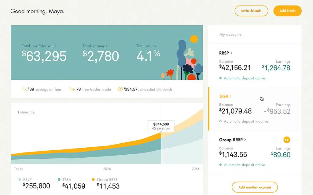 wealthsimple interface